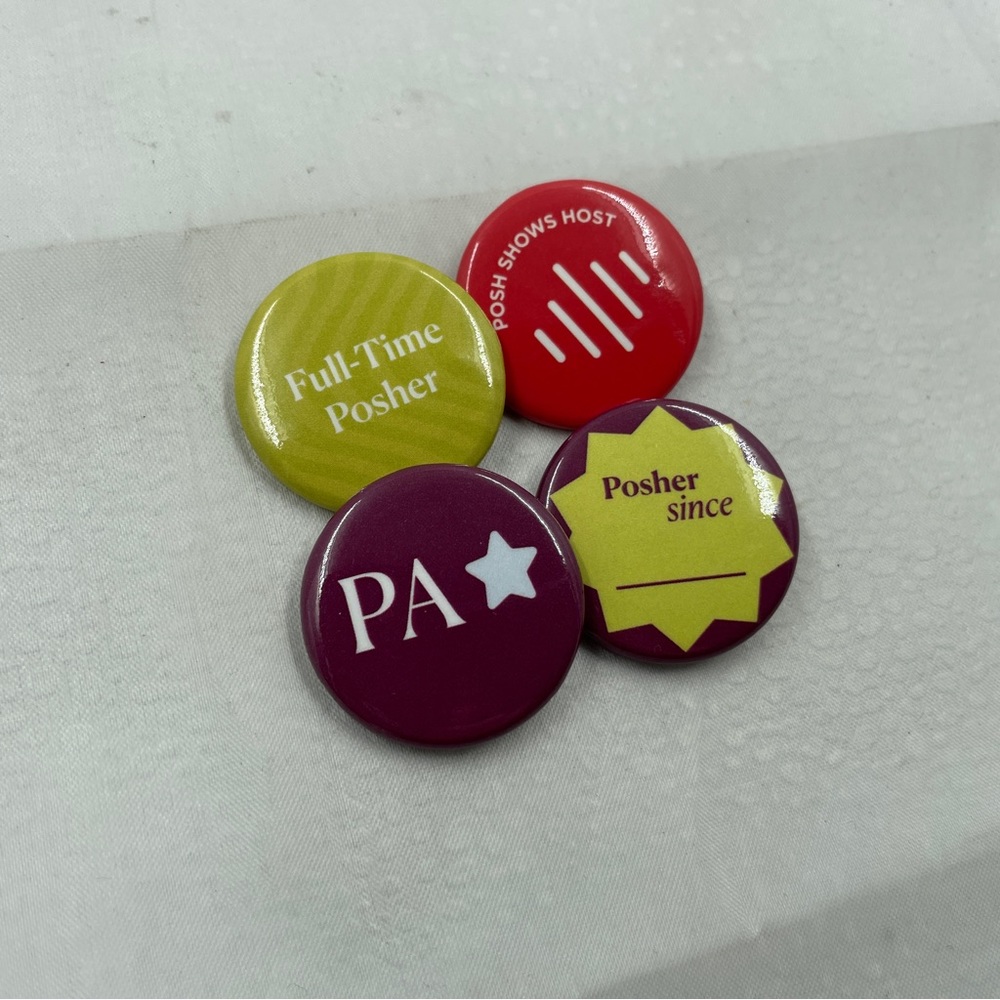 Poshmark Button Pins Set Of 4